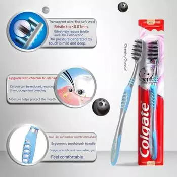 Зубная щетка Colgate 3PCS Fine Gum Soft Bristle Зубная щетка Fine Gum Soft Bristle Чистка полости рта Уход за зубами