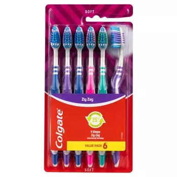 Зубная щетка Colgate Zig Zag Soft, 6 шт.
