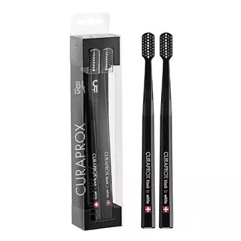 Зубная щетка CURAPROX Black is white Black x Black set (МБВ) 2-х частей