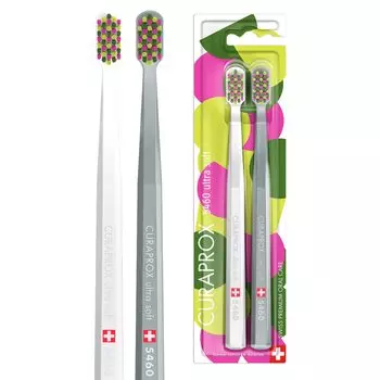 Зубная щетка CURAPROX CS5460 Polka Dot Edition, набор из 2 шт.