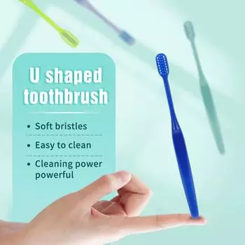 Зубная щетка для брекетов U-образная ортодонтическая зубная щетка с мягкой щетиной для зубов 2 color pack