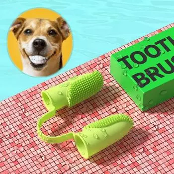 Зубная щетка для чистки зубов домашних животных, кошек и собак, рукав с двумя пальцами и пальцами