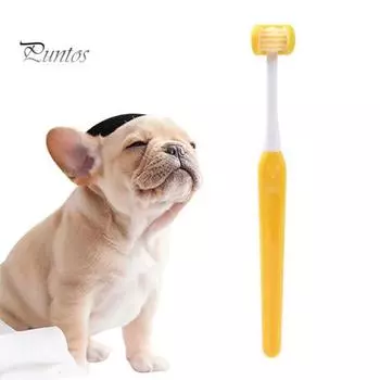Зубная щетка для домашних животных, набор для чистки зубов для кошек, собак, ультрамягкая щетина, инструмент для ухода за полостью рта, набор зубных щеток для предотвращения налета и зубного камня синий