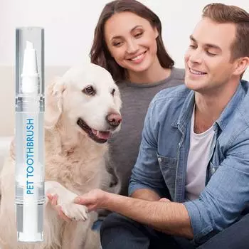 Зубная щетка для домашних животных, ручка, инструмент для чистки зубов, кошачий зубной камень, уменьшение чистки дыхания, оральный камень для собак Q9V8 5ml-1pcs