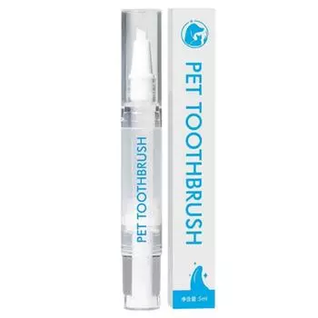 Зубная щетка для домашних животных, ручка, инструмент для чистки зубов, средство для удаления зубного камня у кошек и собак, уменьшение камней Cleani I3K4 5ml-1pcs