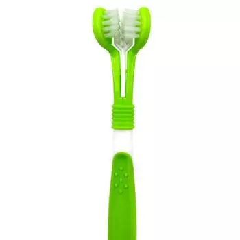 Зубная щетка для домашних животных Средства для чистки и ухода за полостью рта Зубная щетка для собак Зубная щетка для кошек Зубная щетка с тремя головками жёлтый