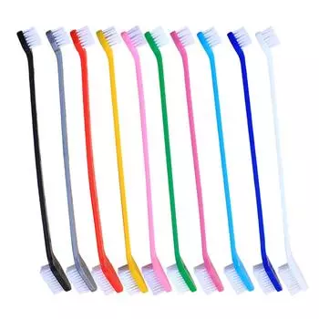 Зубная щетка для домашних животных Зубная щетка для собак Зубная щетка для кошек Зубная щетка для кошек с длинной ручкой Двойная зубная щетка для собак Чистка полости рта One Size