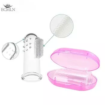 Зубная щетка для младенцев и детей с коробкой, мягкая силиконовая зубная щетка для младенцев и детей without box белый