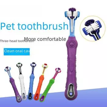 Зубная щетка для собак и кошек — идеально подходит для чистки зубов щенков и котят синий