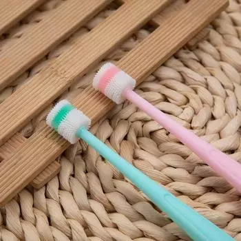 Зубная щетка для собак, мягкая силиконовая на 360 градусов, уход за зубами для кошек, зубная щетка для кошек, гигиена полости рта, легко обрабатывается, глубокая очистка, аксессуары для собак синий