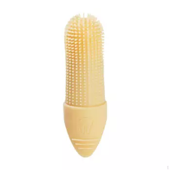 Зубная щетка для собак на палец, 360°, удобная для чистки силикона жёлтый