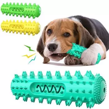 Зубная щетка для собак, пищащая жевательная игрушка для средних и больших собак, интерактивная, для улучшения IQ, устойчивая к укусам, чистка зубов, товары для животных