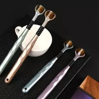 Зубная щетка для ухода за деснами, выступающие точки, чистое покрытие на языке, щетка для чистки с мягкой щетиной 1pc