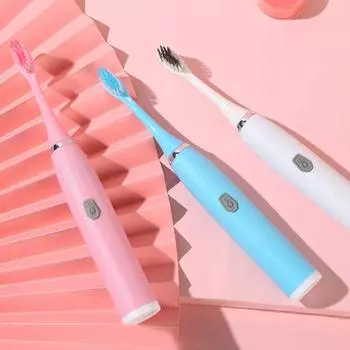 Зубная щетка для взрослых, водонепроницаемая, трудосберегающая, нескользящая, безопасная, с длительным сроком службы, инструмент для ухода за полостью рта, электрическая зубная щетка ABS Deep Clean для дома белый