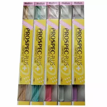 Зубная щетка GC Prospec Plus Compact Slim 5 шт. M Clear color Эксклюзивный стоматологический продукт (нормальный)