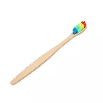 Зубная щетка из бамбука с плоской ручкой и мягкой щетиной