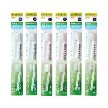 Зубная щетка KISS YOU Ion Extra Fine Regular Regular сменные щетки x 6 (2 комплекта)