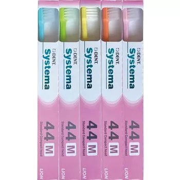 Зубная щетка Lion Systema 44M x 10 Взрослая Стоматологическая Сделано в Японии DENT. (Компактный, Обычный) Зубные щетки, Эксклюзивные,