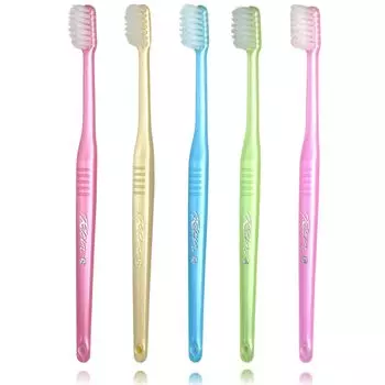Зубная щетка Maruken Brush, разработанная стоматологом на протяжении 8 лет, двухступенчатая щетина с ультратонкими щетинками, [Набор 5]