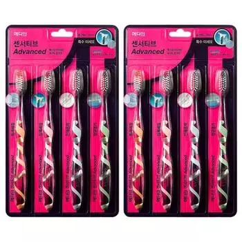 Зубная щетка Median Sensitive Advanced Toothbrush Fine Bristle 4 Pack 2 Корейская зубная щетка, здоровье зубов