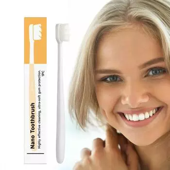 Зубная щетка Nano 10,000 щетинок, ультратонкие и плотные щетинки, независимый тюбик, бытовая десневая, угольные щетинки, ультра-нано уровень, 10,0 One Size