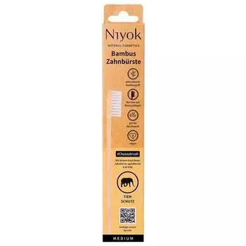 Зубная щетка Niyok Choice Brush Bamboo с защитой от животных, 1 шт.