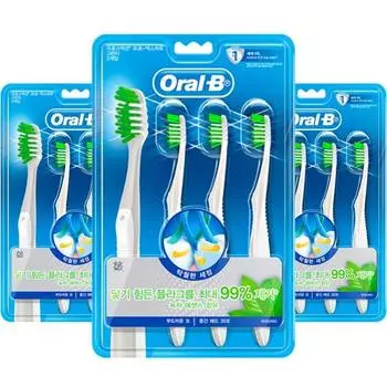Зубная щетка Oral-B Cross Action Green Tea, 35 щетинок, 3 упаковки, 3 шт.