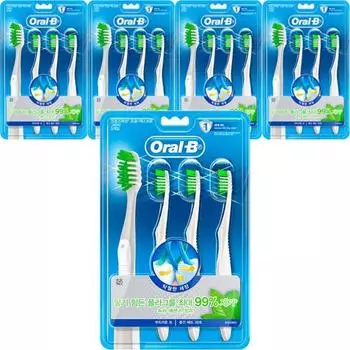 Зубная щетка Oral-B Cross Action Green Tea, 35 щетинок, 3 упаковки, 5 шт.