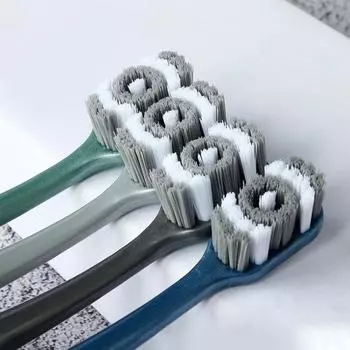 Зубная щетка Отбеливание зубов Сверхжесткая щетина Крест Удаление налета с языка Бактерии Пятна Стоматологический Уход за полостью рта 1Pcs