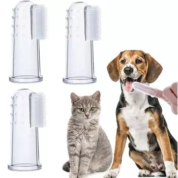 Зубная щетка Pet Finger для собак и кошек, сверхмягкая силиконовая зубная щетка для собак и кошек, чистка зубов для гигиены полости рта у собак