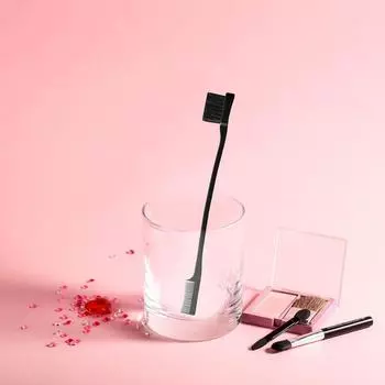 Зубная щетка с двойной головкой, косметическая щетка с мягкими краями, косметические инструменты чёрный