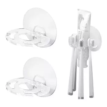 Зубная щетка с мощным всасыванием Зубная щетка Держатель зубной щетки с присоской Экономящая пространство зубная щетка Электрическая зубная щетка Настенная присоска Упаковка из 2 шт.
