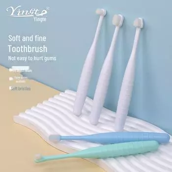 Зубная щетка с мягкой щетиной 360° для собак и кошек 360 brush head синий