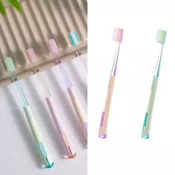 Зубная щетка с мягкой щетиной для бережного ухода за деснами, эффективной чистки зубов и удаления зубного налета