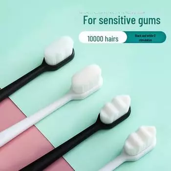 Зубная щетка с мягкой щетиной для женщин и взрослых — индивидуальная упаковка с маленькой головкой Wavy белый