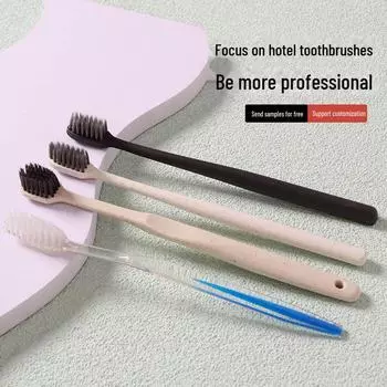 Зубная щетка с мягкой щетиной из бамбукового угля для отелей и путешествий back hole toothbrush чёрный