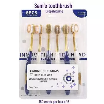 Зубная щетка с мягкой щетиной, вдохновленная Douyin, упаковка из 6 штук для взрослых 6-pack