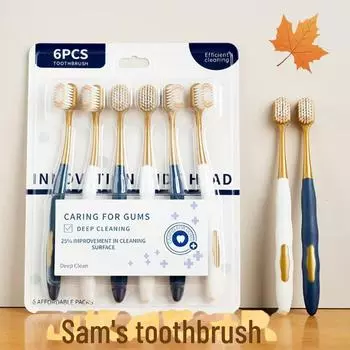 Зубная щетка Sam s Soft Bristle — широкая головка, плотный шелк, идеально подходит для использования дома и в поездках one trial without packaging