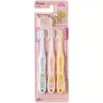 Зубная щетка Skater для детей 3-5 лет, мягкая, 3 шт., Sumikko Gurashi Mole House 14 см TB5ST-A