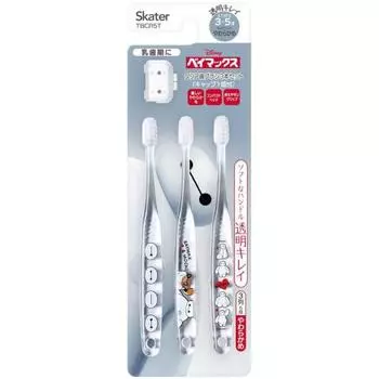 Зубная щетка Skater для детей детского сада, набор из 3 штук, прозрачная, Baymax Disney TBCR5T