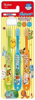 Зубная щетка Skater для детей дошкольного возраста Мягкая 3 предмета Pokemon 2021 Pokemon 14 см 3-5 лет TB5ST-A