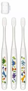 Зубная щетка Skateter для детей дошкольного возраста, мягкая, прозрачная, 3 шт., динозавр 3-5 лет TBCR5T-A