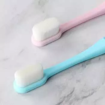 Зубная щетка TOYAKU Nano Soft [Не повреждает десны] Ультратонкая зубная щетка с насадкой Clear Clean Compact Head, набор из 2 шт.