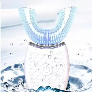 Зубная щетка U-типа, 360 градусов, интеллектуальная силиконовая головка, звуковая электрическая зубная щетка, автоматическая зарядка через USB, водонепроницаемая зубная щетка