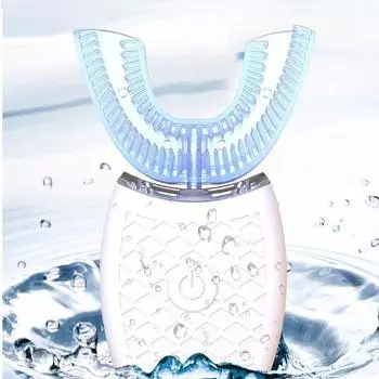 Зубная щетка U-типа, 360 градусов, интеллектуальная силиконовая головка, звуковая электрическая зубная щетка, автоматическая зарядка через USB, водонепроницаемая зубная щетка