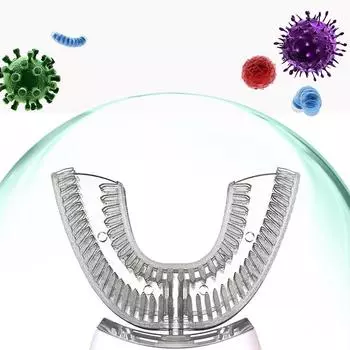 Зубная щетка U-типа, 360 градусов, интеллектуальная силиконовая головка, звуковая электрическая зубная щетка, автоматическая зарядка через USB, водонепроницаемая зубная щетка
