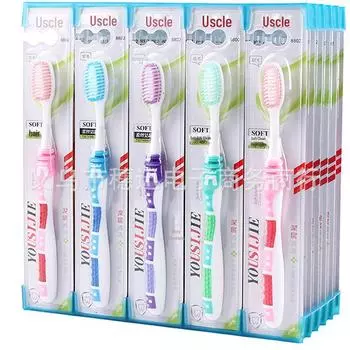 Зубная щетка Yousijie 8802 для взрослых с мягкой щетиной в индивидуальной упаковке 8802 model 1 piece