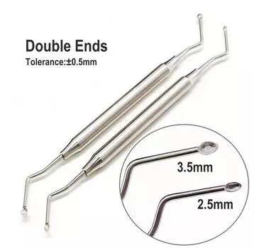 Зубные костные кюретки Ложка с заостренным концом Зубной хирургический имплантат Порошок Ложка для трансплантата Совок Пародонтальная чистка Фрагмент кости 1 piece 2.5mm