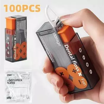 Зубочистка для полости рта Межзубная щетка с портативным футляром Автоматический дозатор зубной нити Уход за полостью рта Нить для чистки зубов
