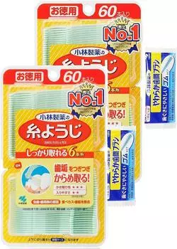 Зубочистка Kobayashi Thread Floss Pick Dental Floss 60 шт., межзубная щетка для чистки, образец x 2 Kobayashi Pharmaceutical [оптом]